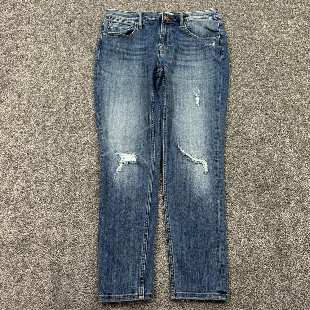 Vigoss Jeans Womens 31 Blue Jagger Skinny Stretch Medium Wash Denim Distressed